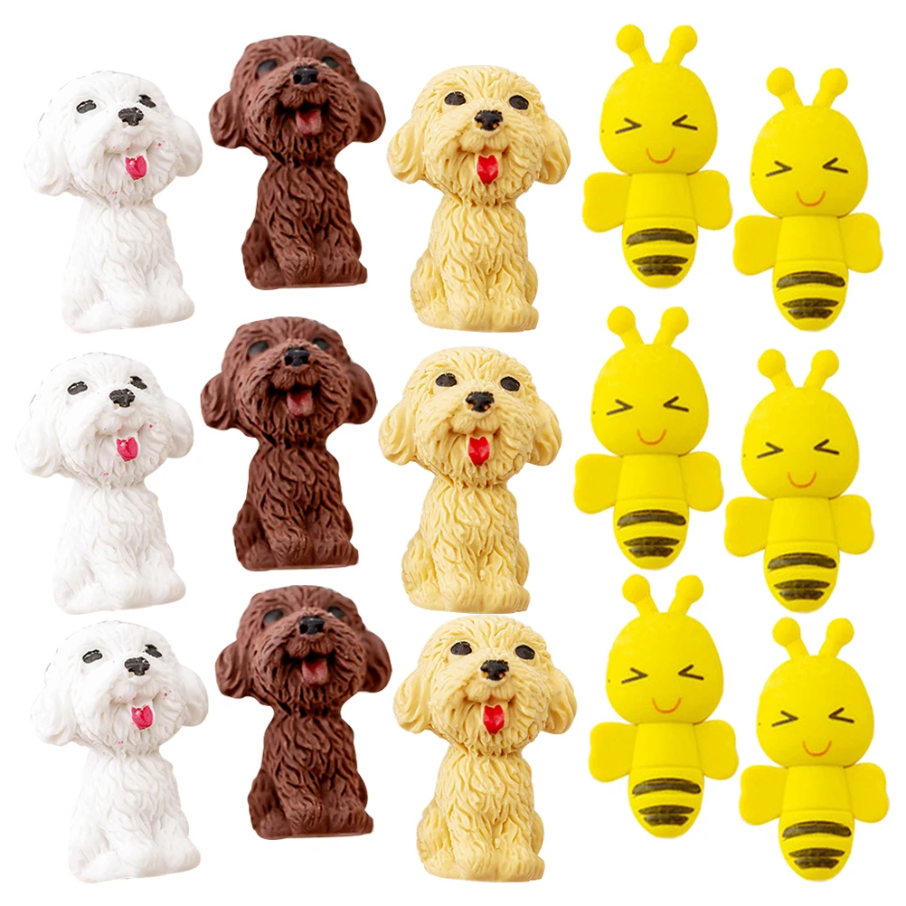 

20 Pcs The Animal Eraser Cartoon Erasers School Pencil Accessories Cute for Pupils