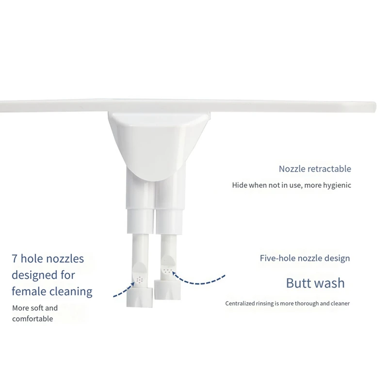 Bidet Attachment Sprayer For Toilet Non-Electric Self-Cleaning Dual Retractable Nozzles Adjustable Water Pressure B Durable