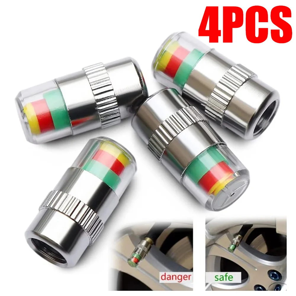 Car Tire Air Pressure Monitor Alert 4Pcs/8PCS Indicator Tire Valve Cap Gauge Car Accessories Car Tyre Pressure Gauge Caps Useful