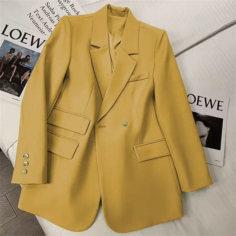 Spring Women's Fashion Oversize White Blazer Korean Elegant Slim British Style Women's Small Suit Jacket Office Wear Outfit