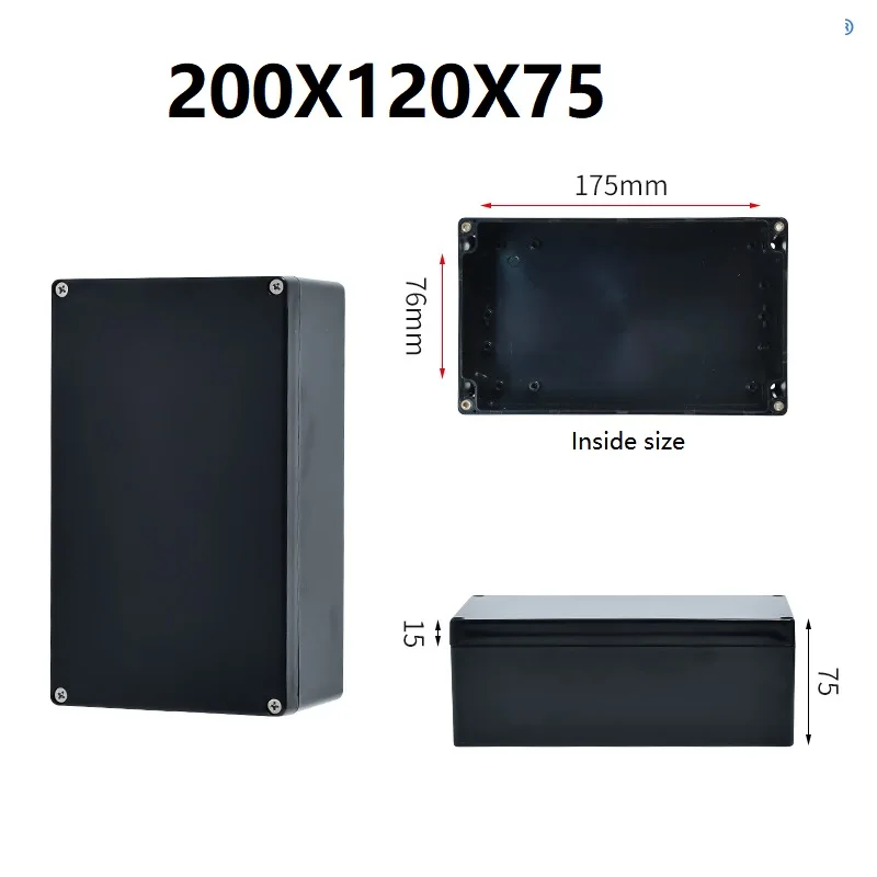 F Series 8*4.8*3 Polegadas Preto Plástico ABS Juction Box Parafuso Cabo Personalizado Impermeável Instrumento Caso IP66 Caixa de Recinto Exterior