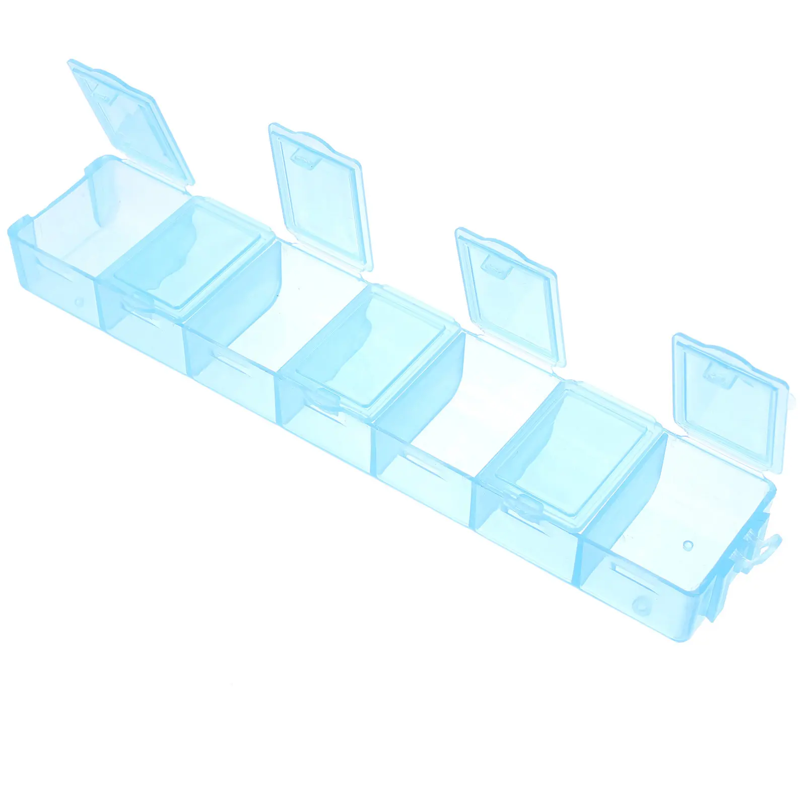 1Pcs 4-Section Pill Organizer Box Portable Medicine Storage Container for Daily Weekly Use Sturdy Odorless Plastic Pillbox