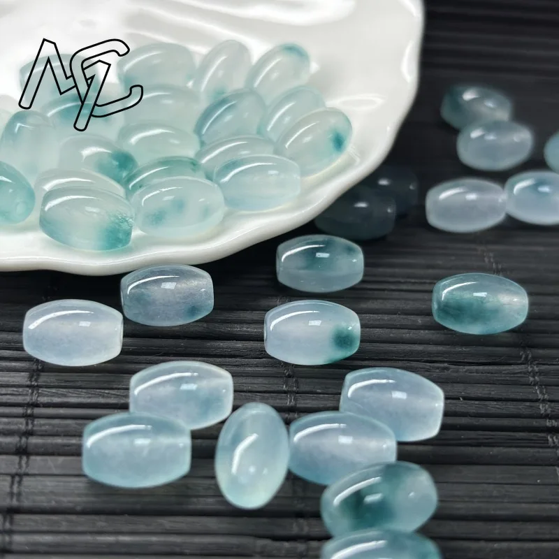 

10pcs Natural Ice Blue Water Rice Beads 8*11mm Beads DIY Bracelet Earring Jewellery Fashion Accessories Amulet Gifts Women Men