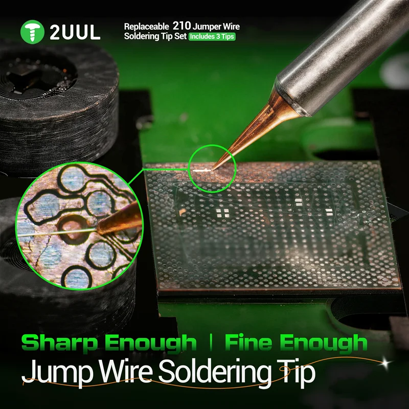 2UUL FD35 210 Series Micro Jumper Wire Welding Head - Replaceable Soldering Iron Tip for Phone Motherboard Repair