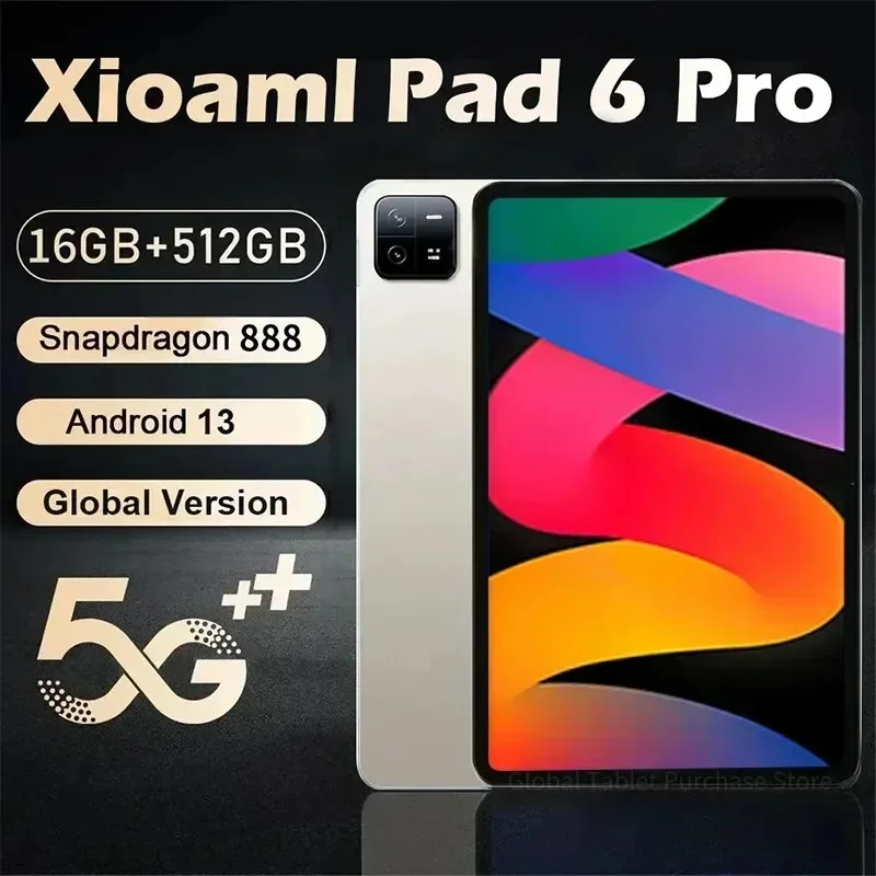 

NEW Original Global Version HD 4K Pad 6 Pro Snapdragon 888 Tablet 11inch Android 13 16GB+1TB 10000mAh 5G Dual SIM WiFi GPS Tab