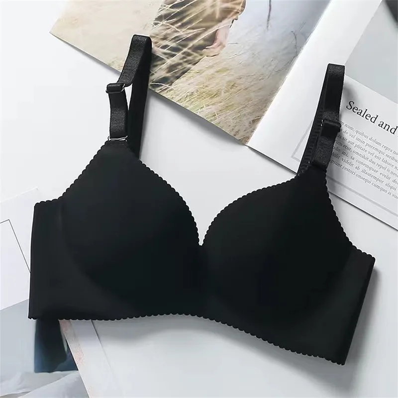 Comfort Wireless Bras for Women Underwear Seamless Solid Pink Black Bras Top Sexy Lingerie Push Up Bralette Female Intimates