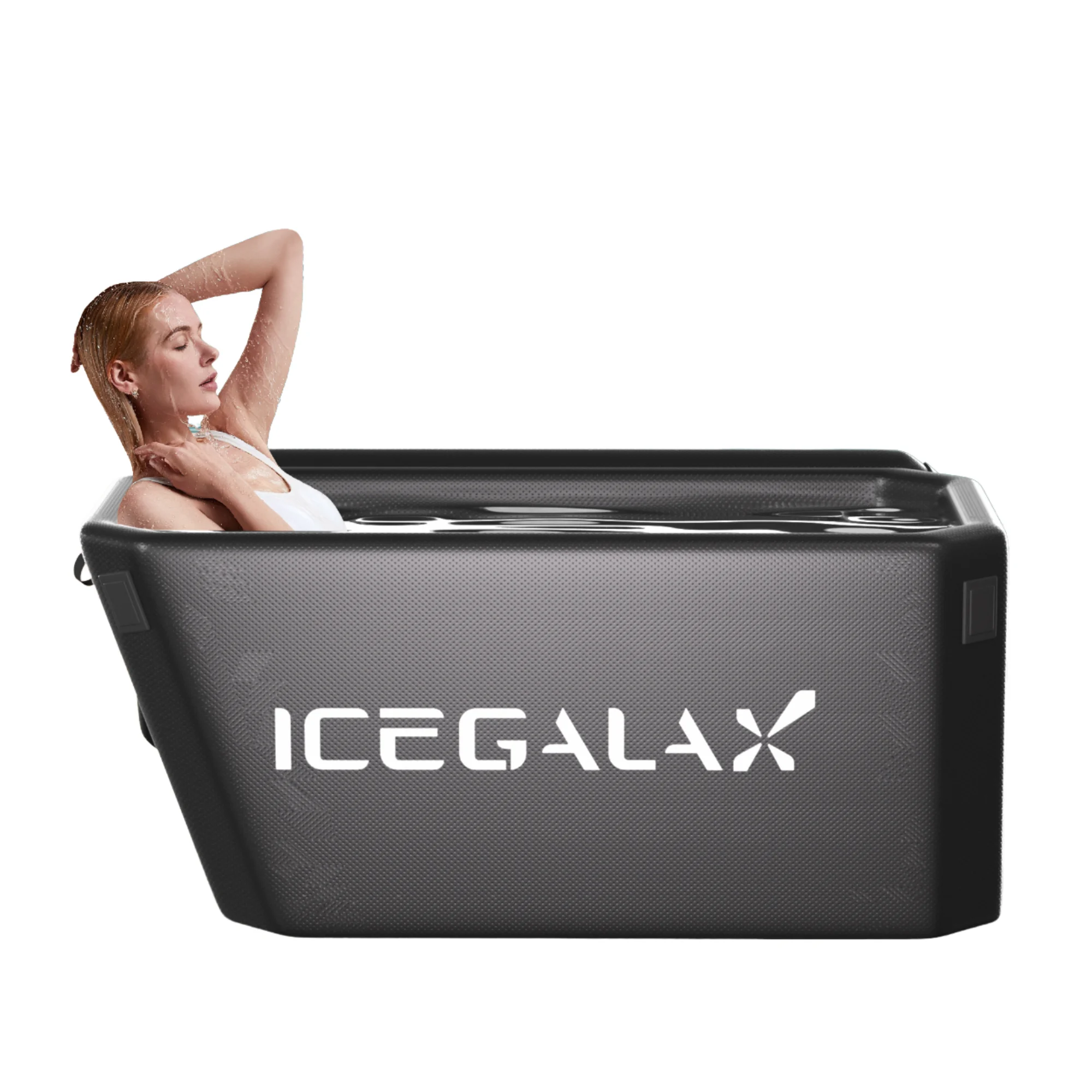 

ICEGALAX Slanted Ice Bathtub Portable PVC Cold Plunge Tubs Fitness Recovery Using Inflatable Ice Bath Therapy Free Standing