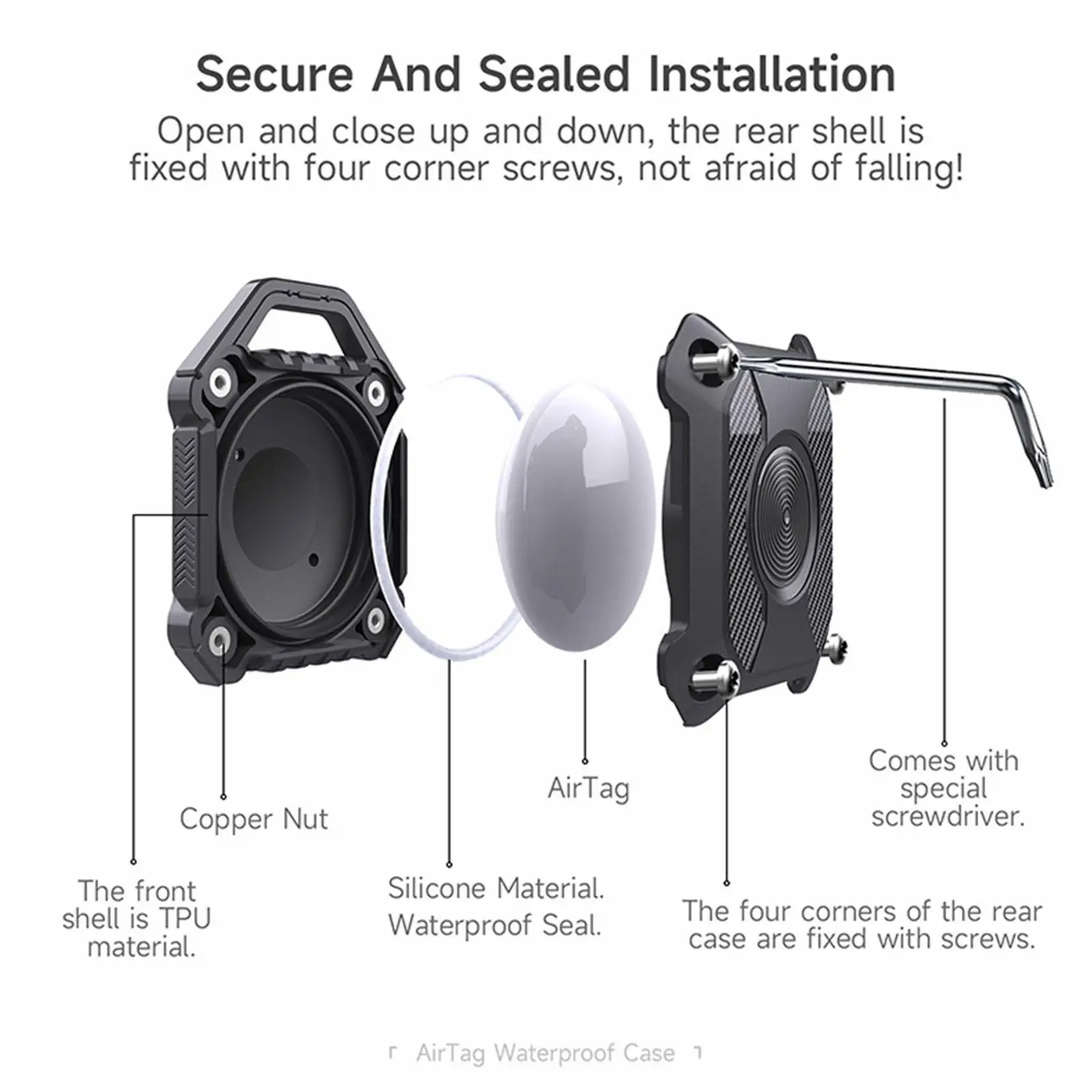 For Apple Locator Soft Silicone Protective Cover GPS Anti-lost Location Device With Keychain Armor Waterproof Cover