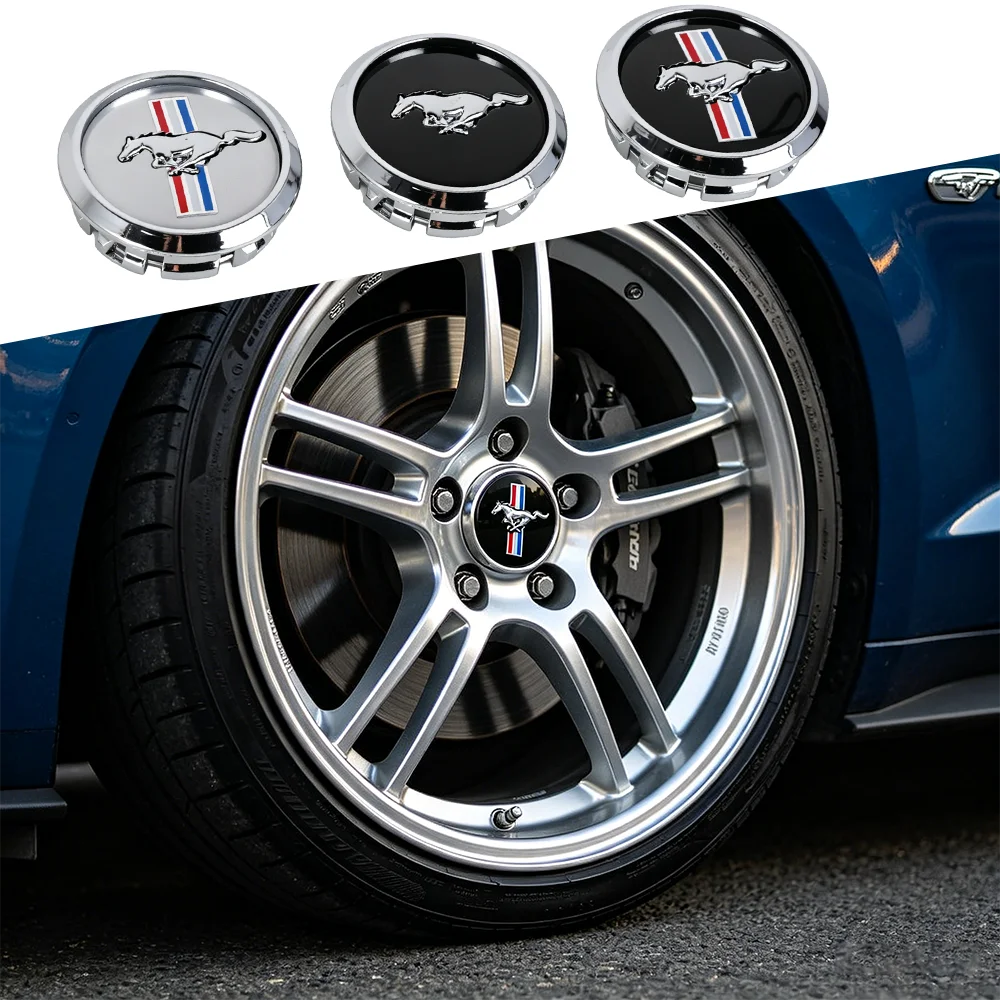 

4PCS 68mm For Ford Mustang Focus Fiesta Mondeo Kuga Ranger Shelby Car Wheel Center Hub Badge Caps Tire Hubcap Auto Accessories