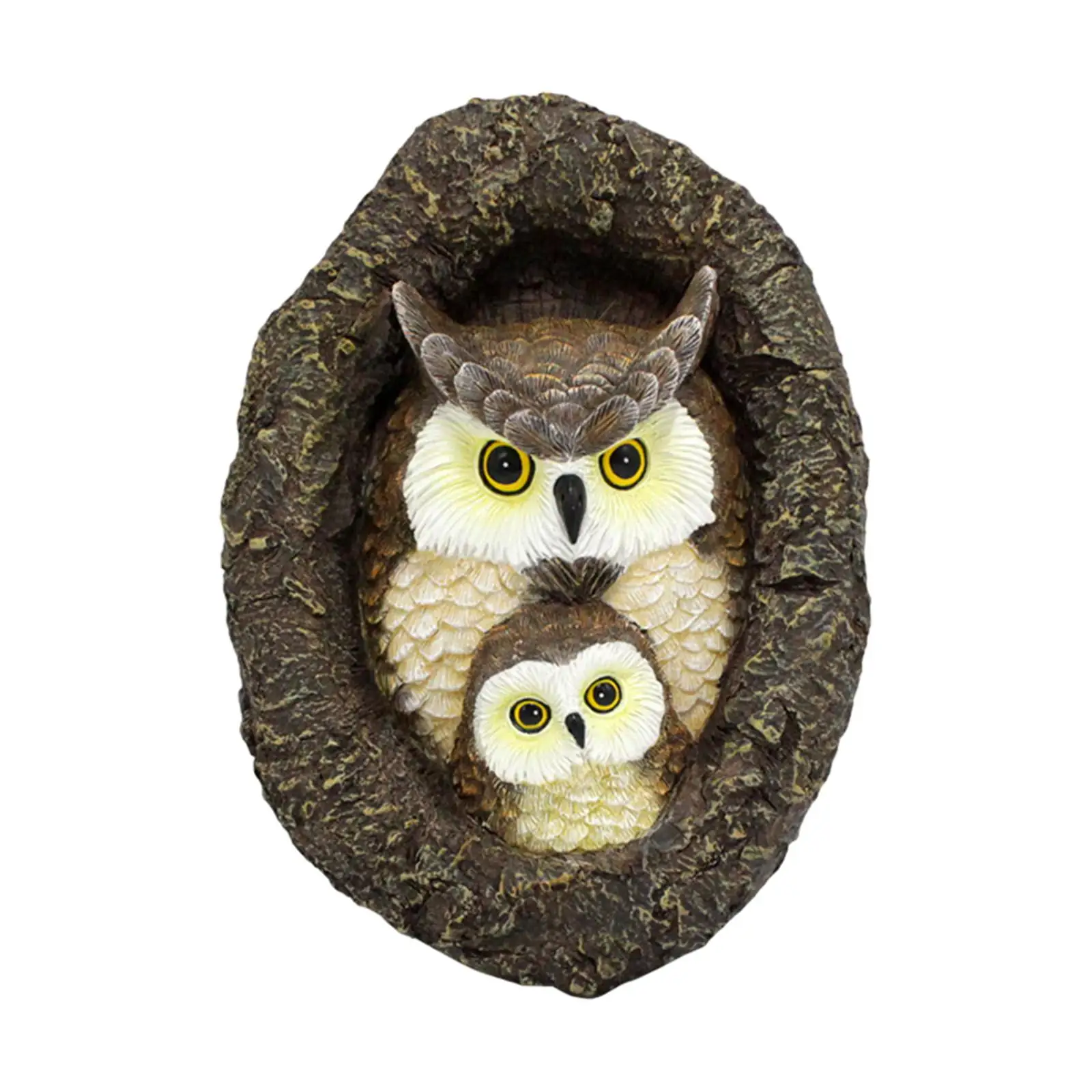 

Owl Statue Garden Tree Ornament Handmade for Outdoor Indoor Vivid Appearance