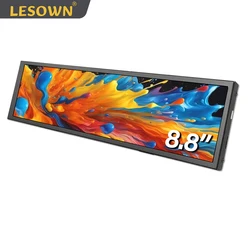 LESOWN Long Streched Bar Touchscreen 8.8 inch Monitor 1920x480 IPS HDMI 600cd/m2 Portable Strip Sub Screen Monitor for Laptop PC