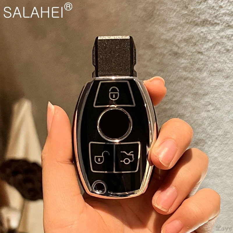 Fob Keychain Accessories For Mercedes Benz A B G R Class GLA GLK W176 W204 W251 W463 TPU Style Car Remote Key Case Cover