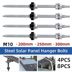 4/8pcs M10 Photovoltaic Bolts for Mounting Solar Panel Height Adjustable 304 Stainless Steel Solar hanger bolts