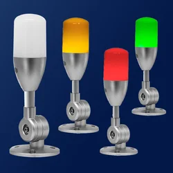 Luz de advertencia LED de 3 colores en 1, herramienta de máquina, lámpara de alarma de señal con Base plegable y zumbador DC24V