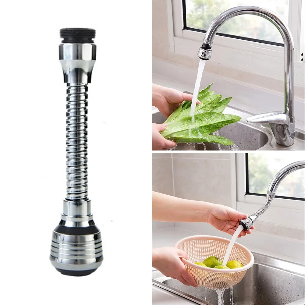 Kitchen Sink Faucet Sprayer Extender Faucet Nozzle Tap Aerator 360° Swivel Chrome Flexible Replacement Rotation