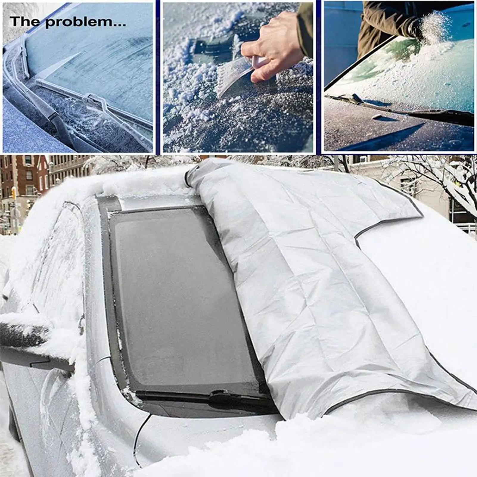 

Car Windshield Snow Cover Waterproof Heavy Duty All-Weather Oxford Fabric Winter Protectors Window Blanket For Car Trucks Pickup