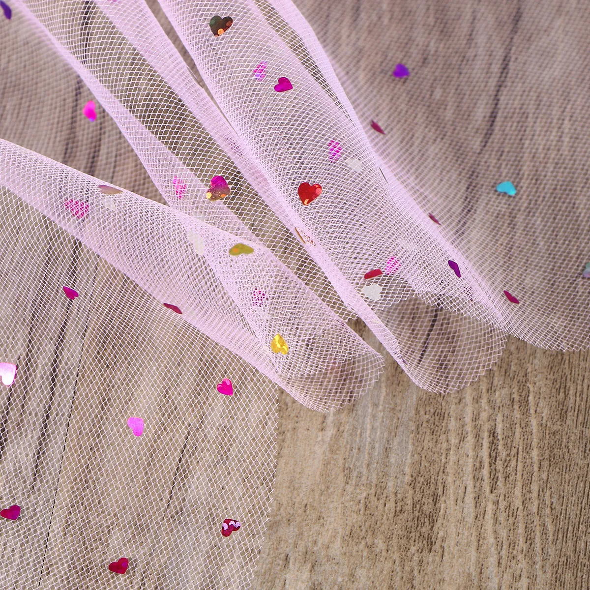 6 Inch x 10 Yards Colorful Heart Tulle Roll for Tutu Skirts, Wedding & Party Decor, Gift Wrapping