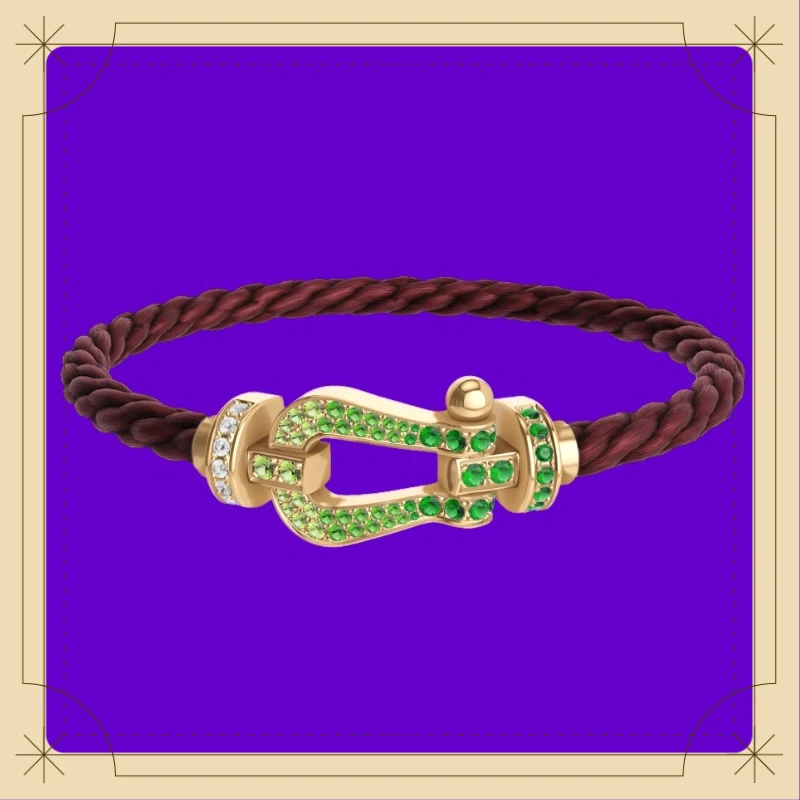 

LIEI 2026 New 925 Silver Peach red Nylon Big Colorful Zircon Bracelet Female Daily Wear Party Gifts Luxurious Couple Jewelry