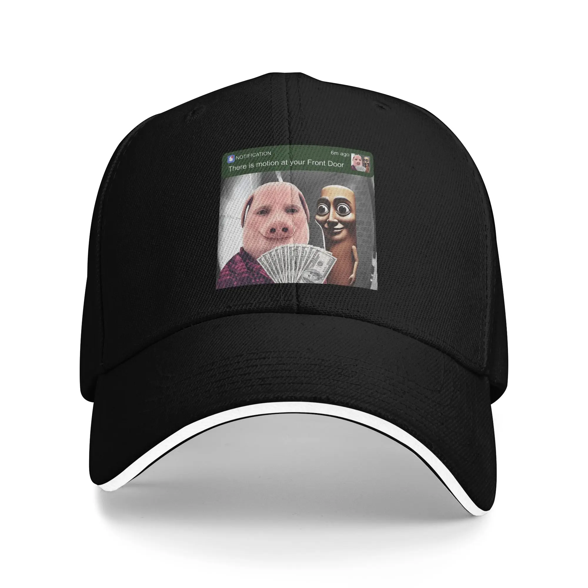 John Pork and Tung Tung Tung Sahur Front Door Motion Baseball Cap y2k Retro Trucker Hat Summer Men Hunting Camping Baseball Caps