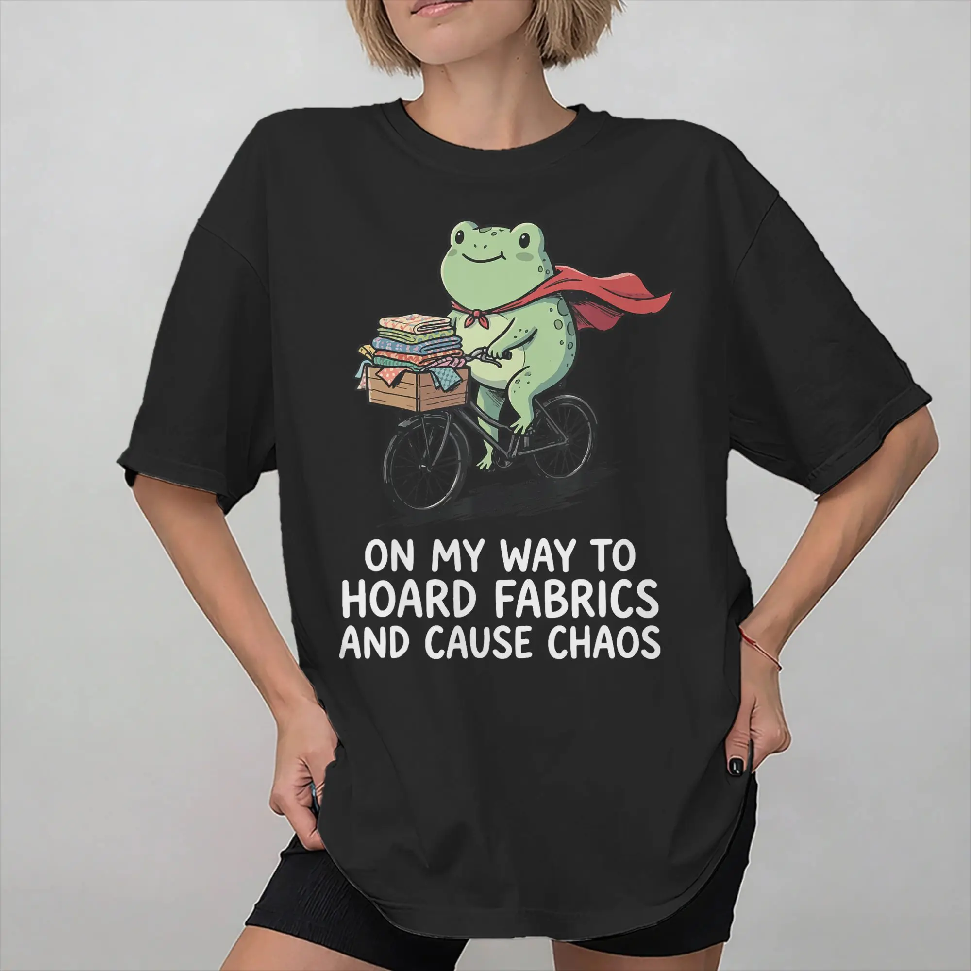 New Arrival On My Way to Hoard Fabrics and Cause Chaos T Shirt for Men Women  100% Cotton Tee Shirt Short Sleeve Clothes