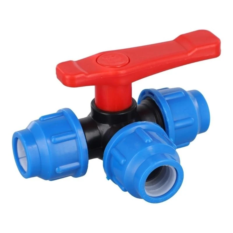 652F Efficient 32mm Sturdy Plastic 3 Way Round Valves Accessory for Seamlessly Water Flows Control and Installation Designs