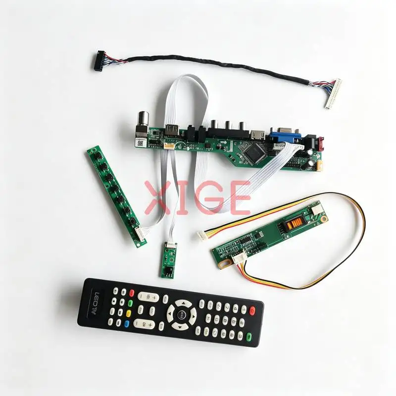 Screen Drive Controller Board Fit LP141WX1 LP141WX3 QD14TL01 QD14TL02 1280*800 1CCFL 30Pin LVDS 1280x800 USB+AV+VGA+HDMI Kit DIY