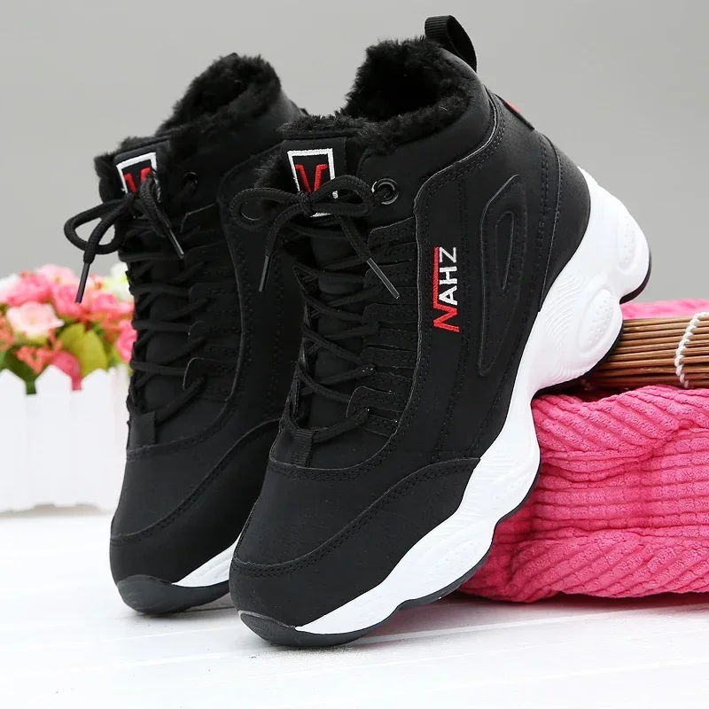 

Women Winter Warm Sneakers Female Running Shoes Fitness Sport Shoes Ladies Trainers Anti Slip Outdoor Leather Walking Footwear