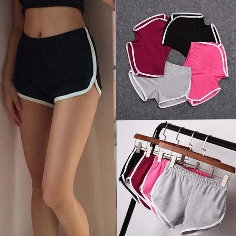 2024 New Fashions Summer Cotton Women\'s Yoga Shorts Mid--Waisted Casual Running Solid 6 Colors Push Up Shorts Sports Gym shorts