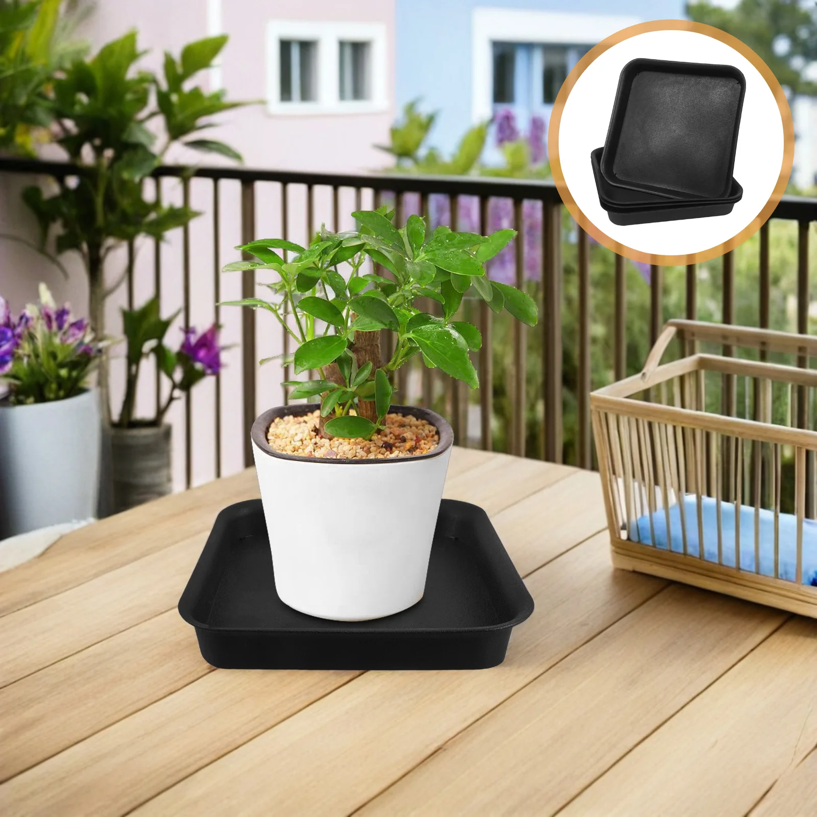 

4Pcs 32Cm Plastic Plant Pot Saucer Square Thickened Base Plate with Matte Finish for Garden Balcony Living Room Decorative Drip
