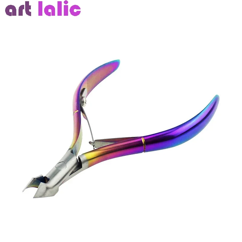 3 ชิ้นไทเทเนียมเล็บชุดเครื่องมือ - Rainbow Cuticle Nipper Pusher Tweezer ชุด Professional Dead Skin Remover สําหรับ Home & Salon ใช้