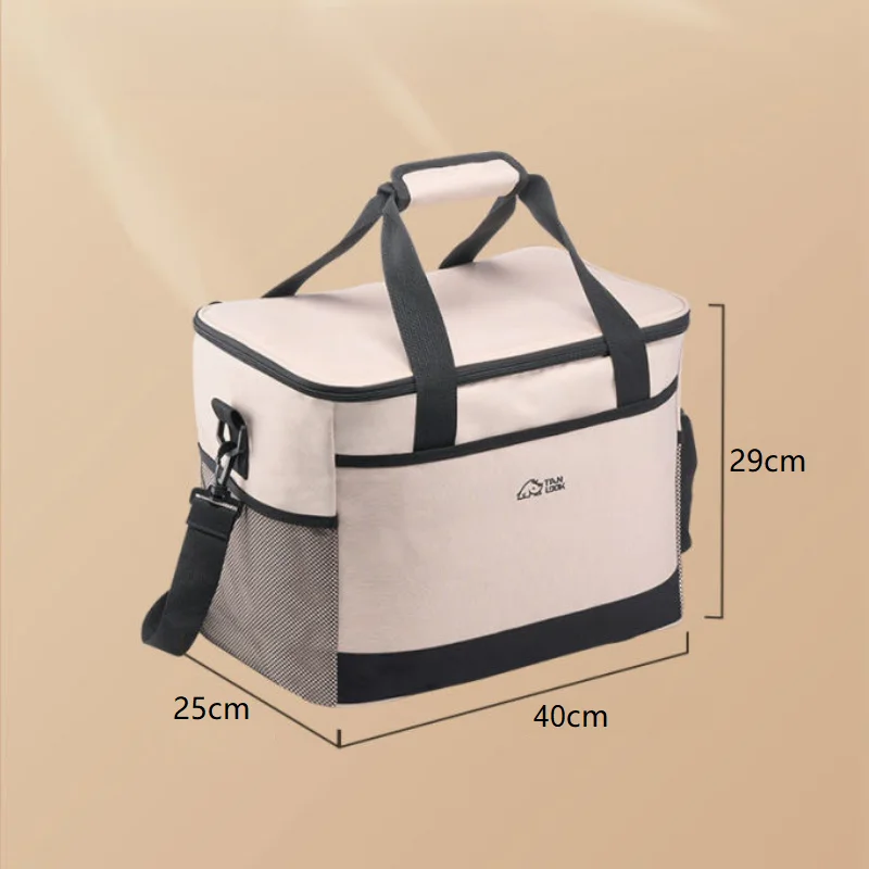 30L Large Capacity Picnic Bag  Waterproof Portable Thermal Insulation Bag Ice Bag Lunch Box Bag Outdoors Food Storage Cooler Bag