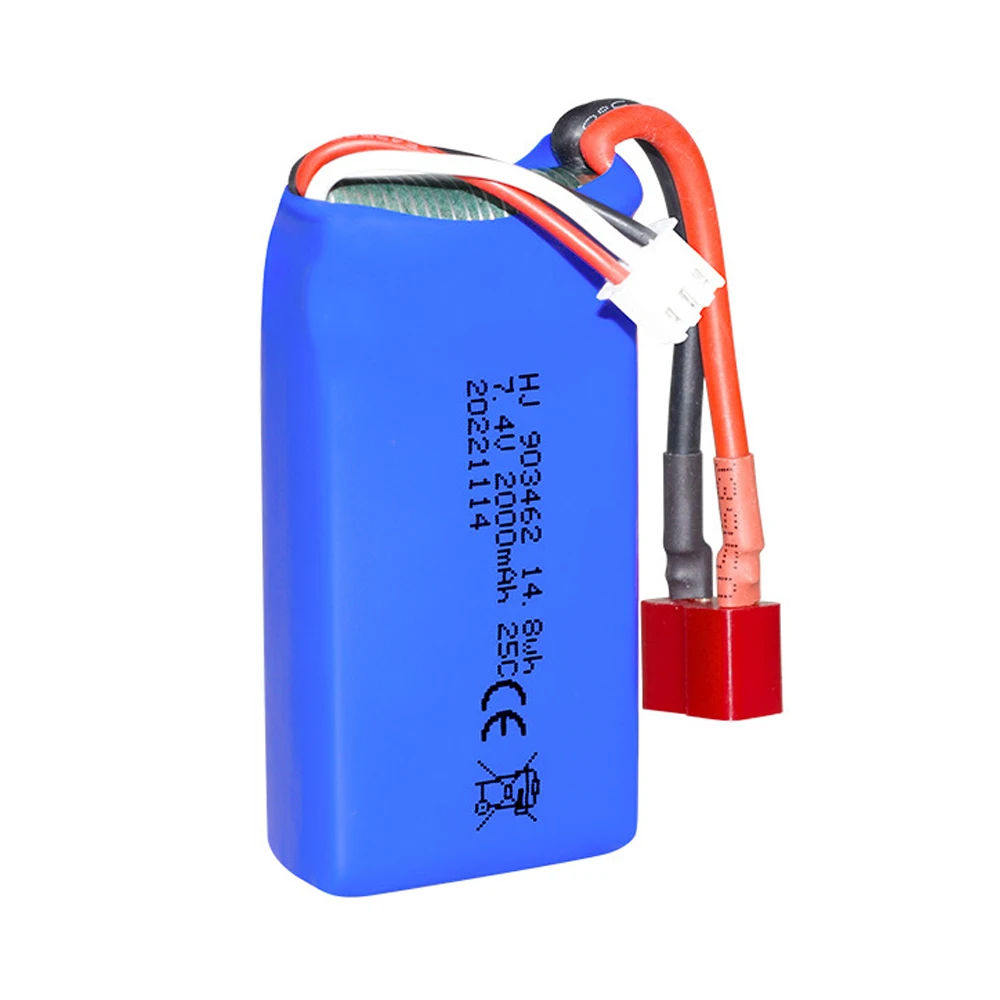 7.4V 2000mAh Lipo Battery For 144001 12428 12423 FT009 RC Boat car speedboat Spare Parts 2S 7.4 V 903462 Battery upgrade 1500mah