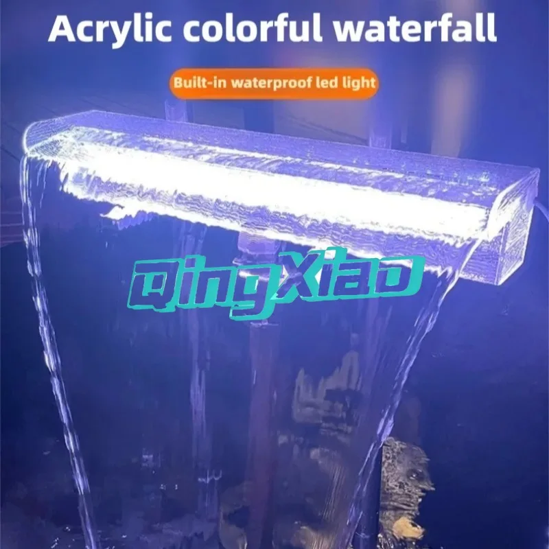 Acrylic Colorful Waterfall Water Curtain Arc Hook Waterfall Fountain For Hotel Swimming Pool Household Water Landscape