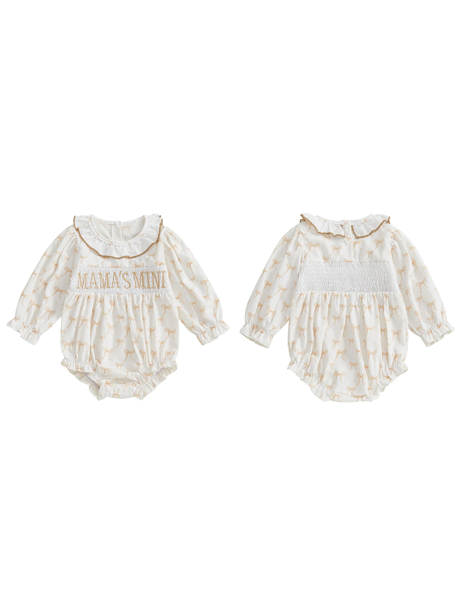 

Toddler Girl Floral Print Jumpsuit Ruffle Sleeve Romper Bowknot Belted Bodysuit Cute Spring Outfit for Baby Girls