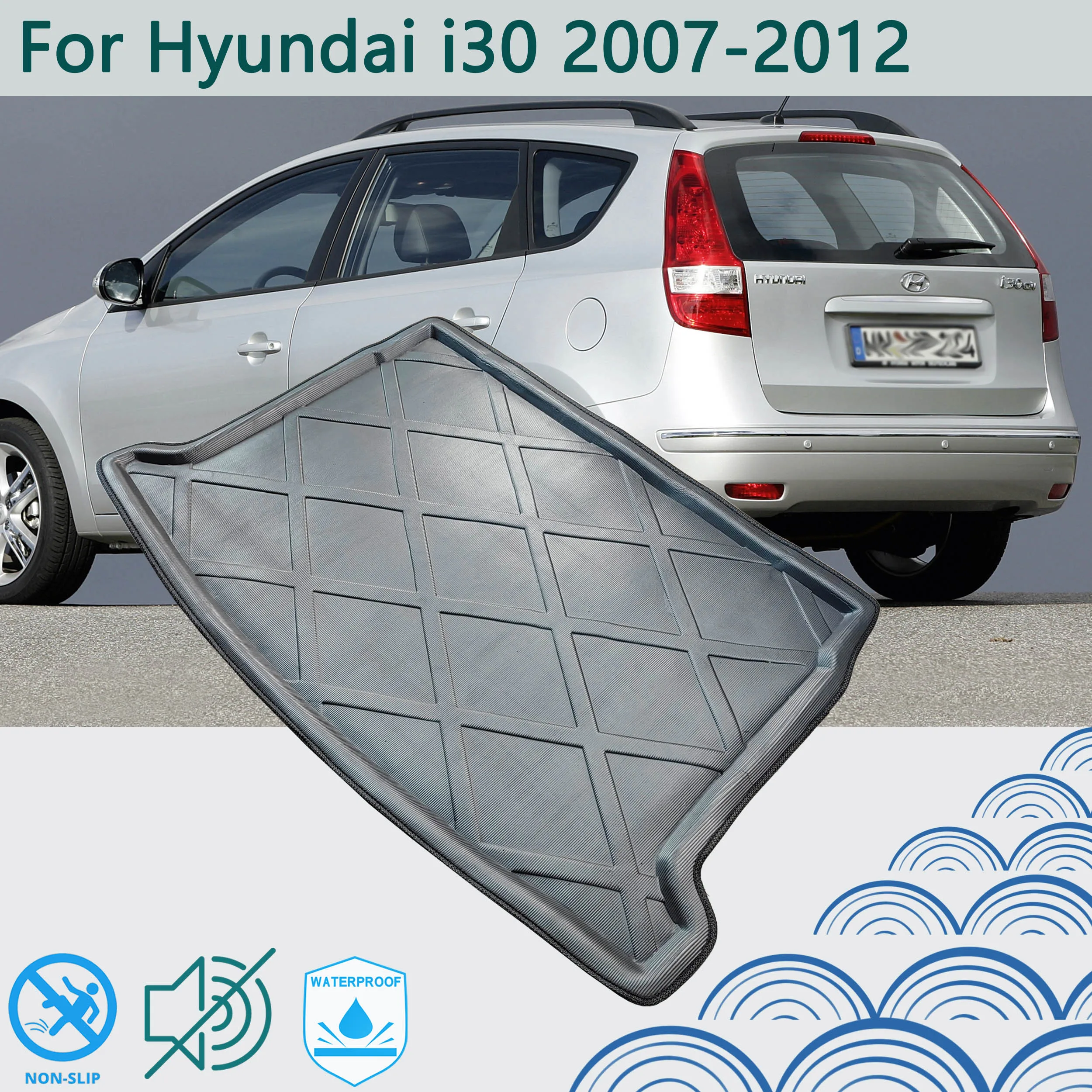 For Hyundai i30 i30cw Wagon FD 2007 2008 2009 2010 2011 2012 Car Rear Boot Cargo Liner Tailored Trunk Mat Floor Tray Carpet Pad