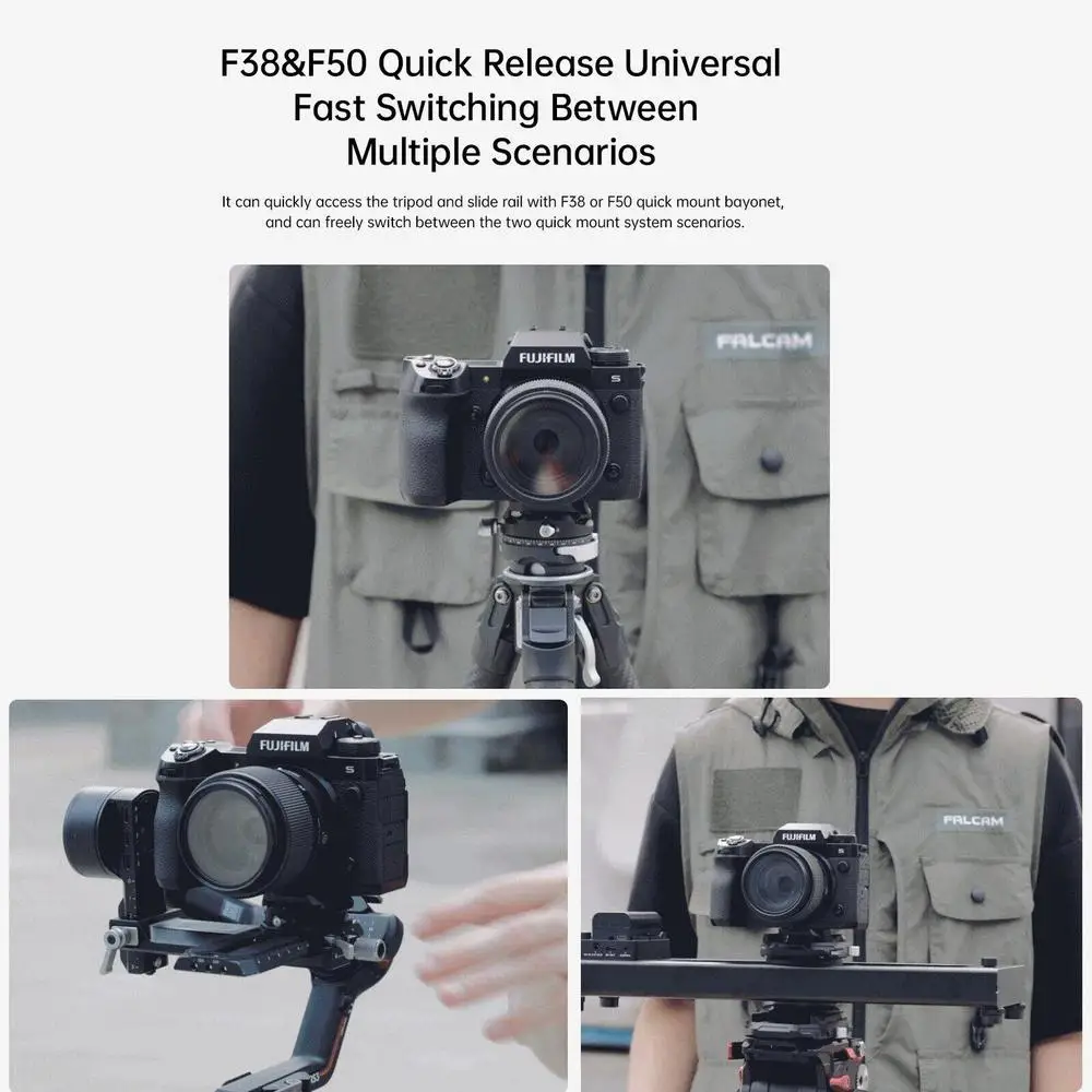 FALCAM F38&F50 ثنائي المسمار لوحة الإفراج السريع F38B3810 لمثبت كاميرا السكك الحديدية ثلاثية القوائم #4