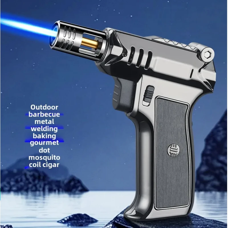 

Высокотемпературная ветрозащитная газовая зажигалка для барбекю, бутановая зажигалка, инструмент для кемпинга 360° ° Многофункциональный сварочный воспламенитель (без газа)