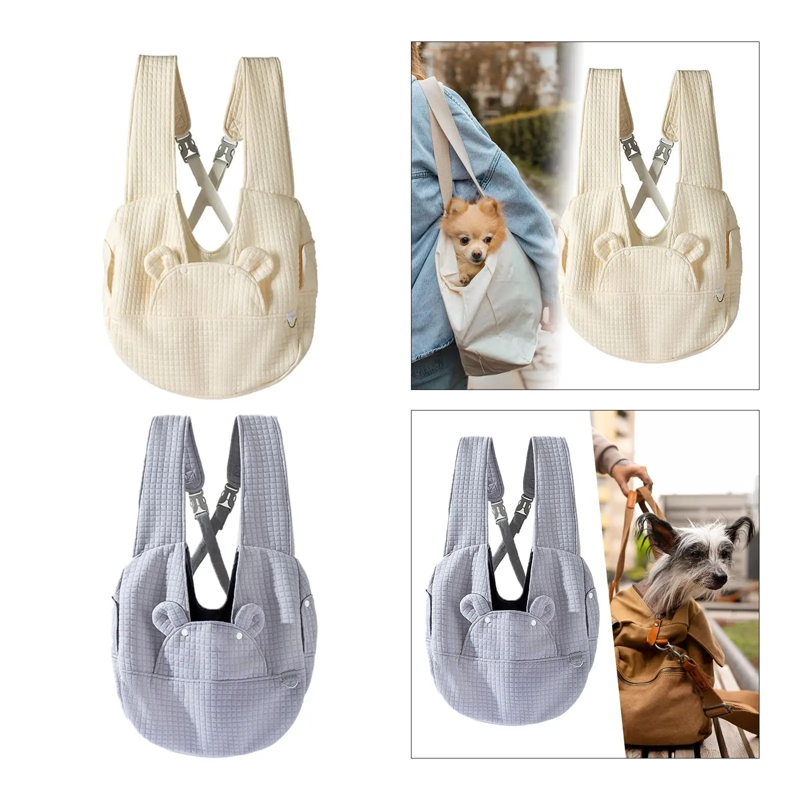 Pet Dog Carrier Bag Double Shoulder Bag Portable Breathable Lightweight Multiuse for Small Dog Cats Cats Hiking Fishing Vacation