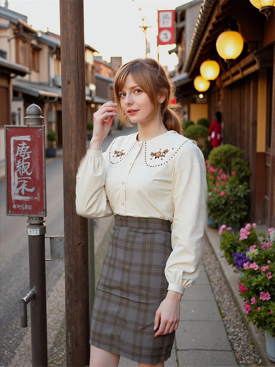 Women Shirts Single Breasted All Season Vintage Satin Feel Silky Texture High End Modal Fabric Button Front Elegant Lady Work