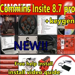 Hot sales！Cummins Insite 8.7 Pro Engine Diagnostic Software+ keygen Fault code Engine diagnostic tests adjustment Multi-Language