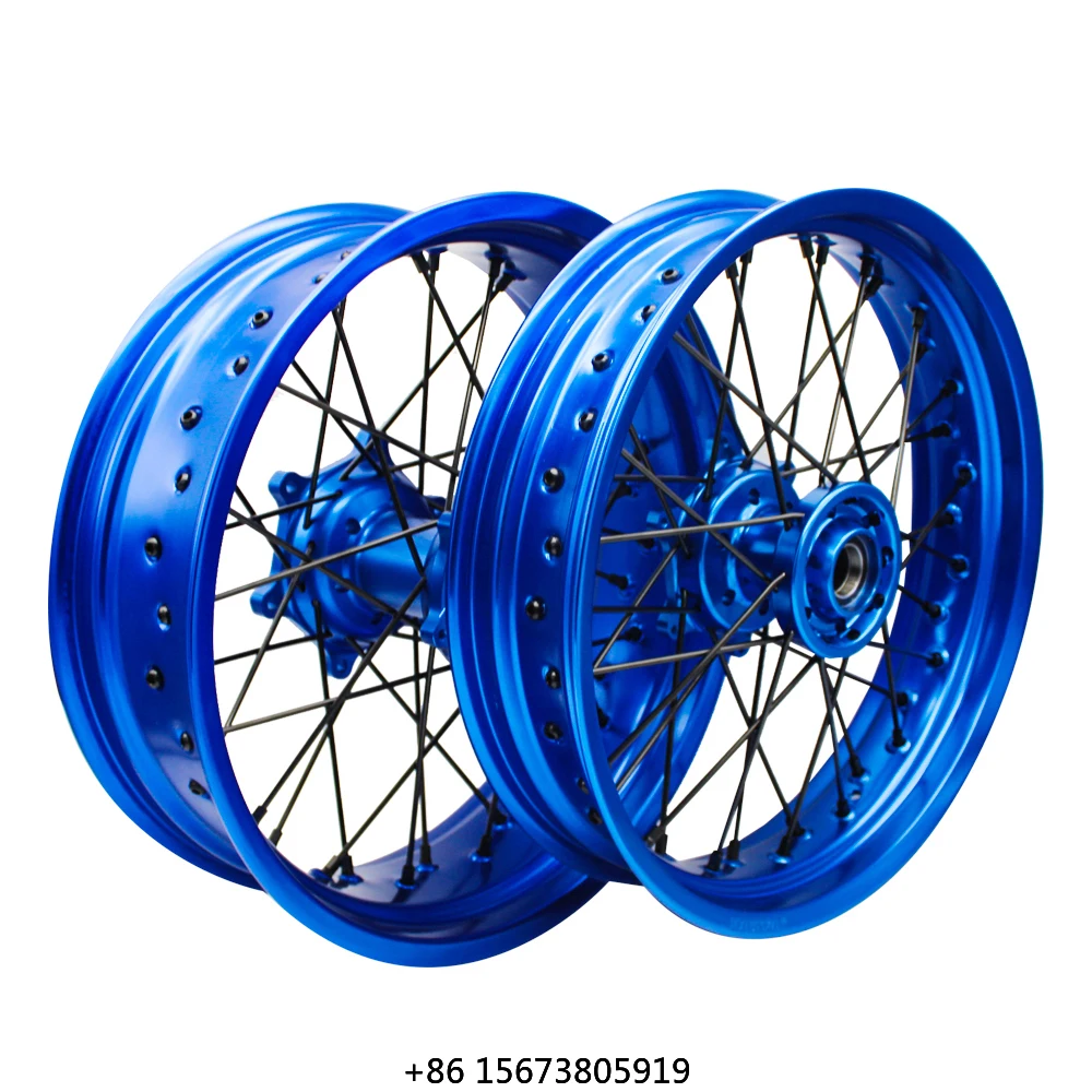 

17 Inch 36 Spoke EXC SXF SX XC 125 250 350 450 Blue Rim Hub Racing Motorcycle Wheels for