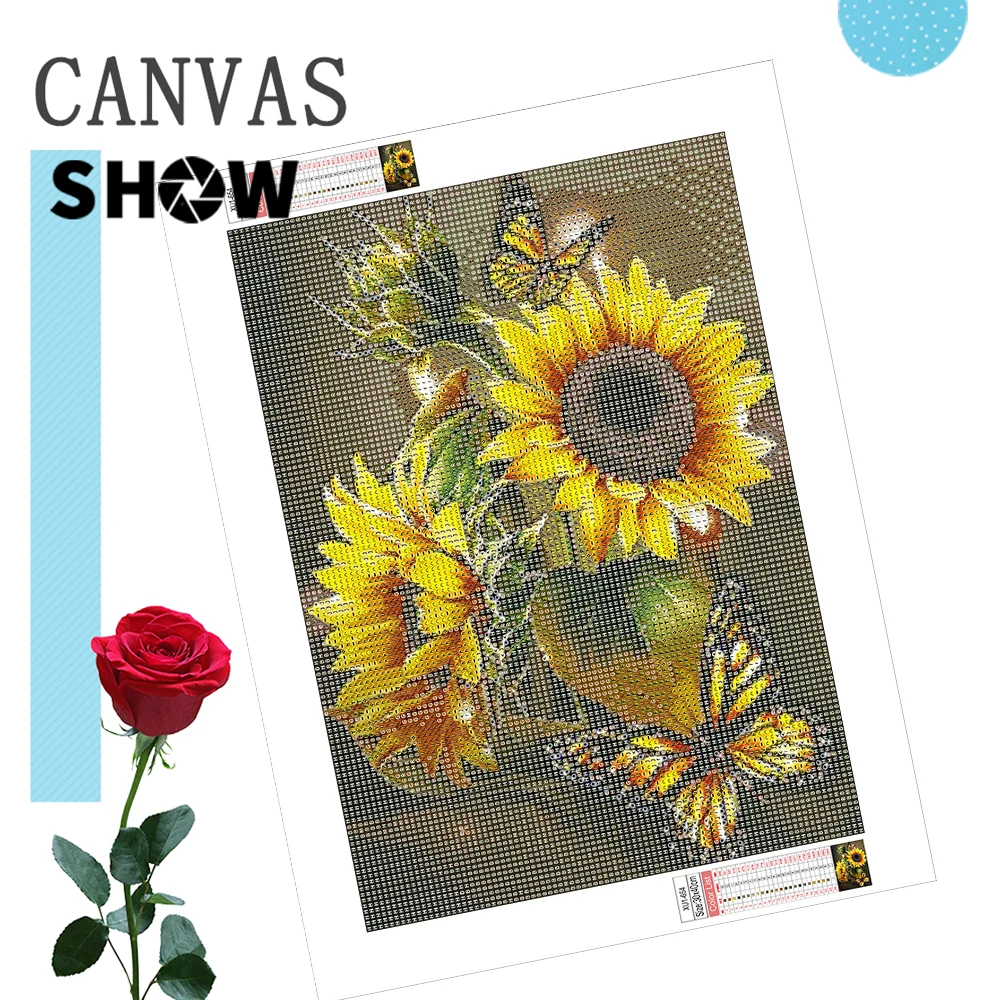 AZQSD 5d Diamond Painting Sunflower Flower Mosaic 30x40cm Full Round Drill Cross Stitch Kits Embroidery Floral Gift Handmade