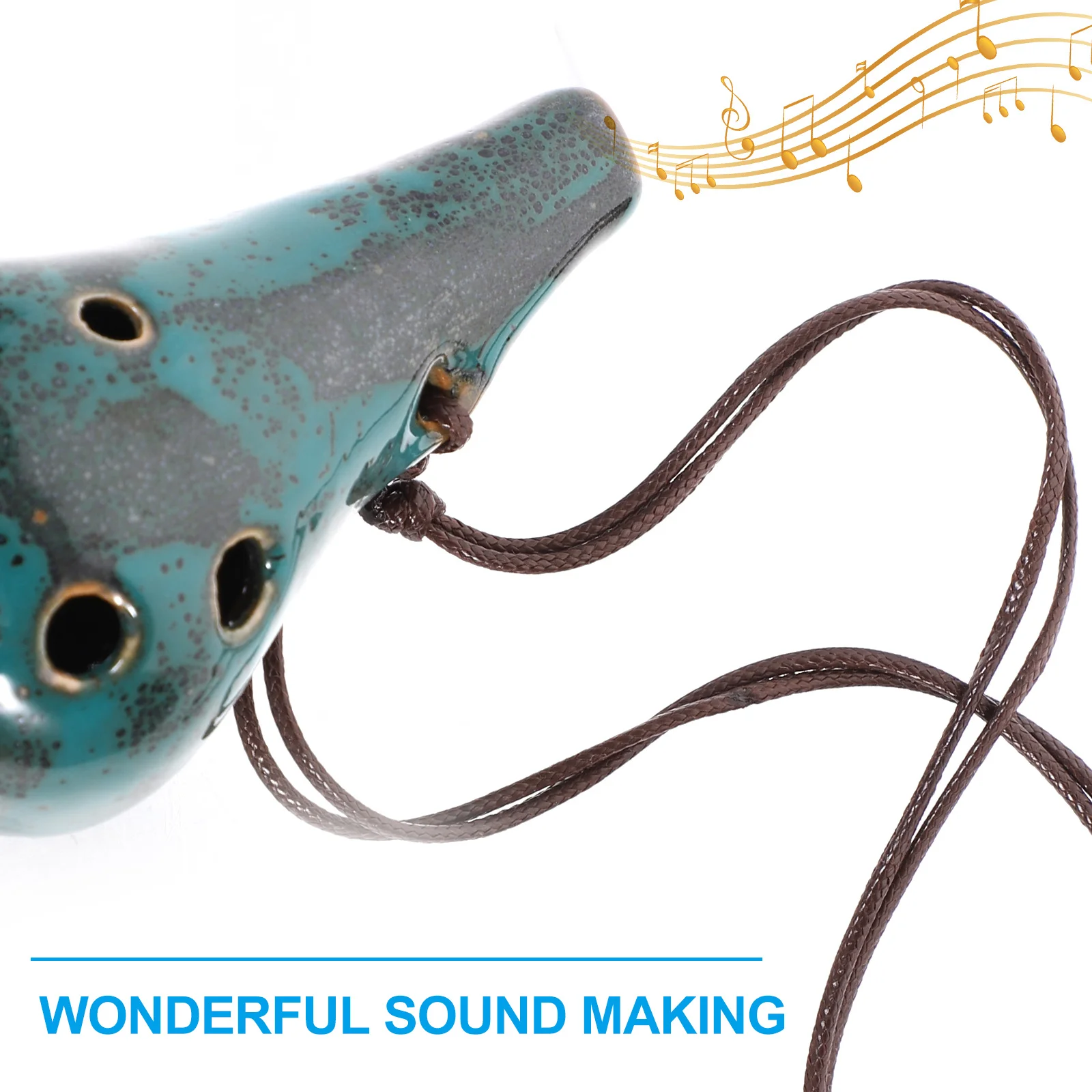 

6-Hole Alto C Ocarina Beginner Practice Ceramic Retro Design Easy to Learn Portable Wind Instrument for Music Lovers