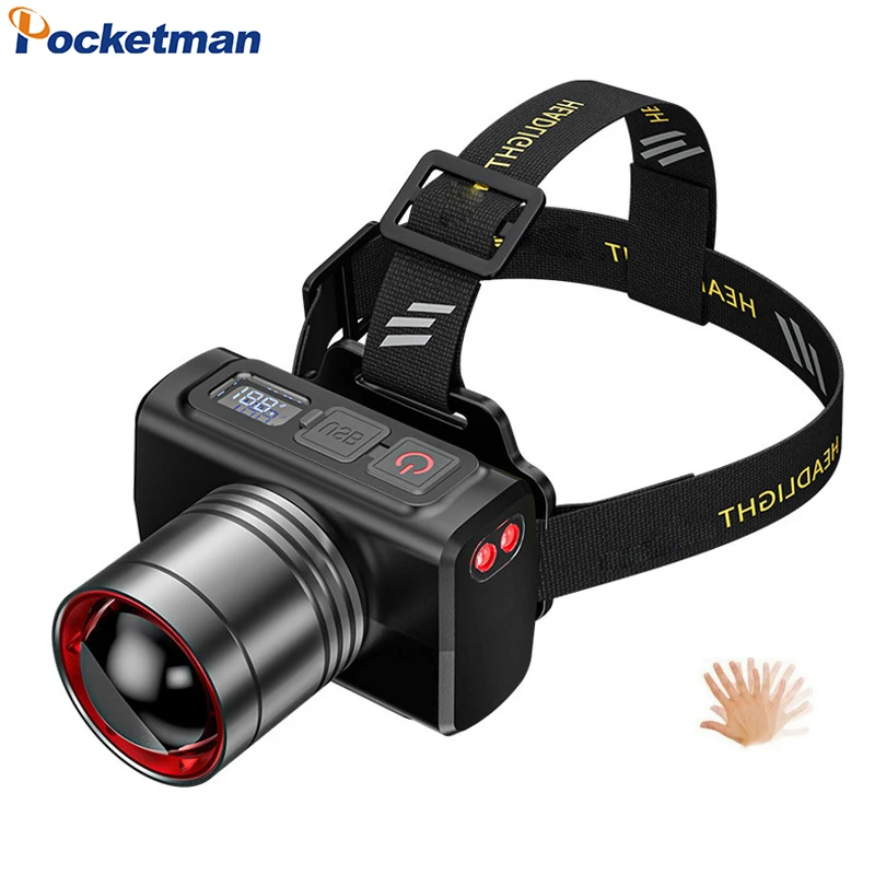 

Powerful LED Headlamp IR Motion Sensor Headlight 3 Modes USB Rechargeable Head Lamp Outdoor Waterproof Head Flashlight