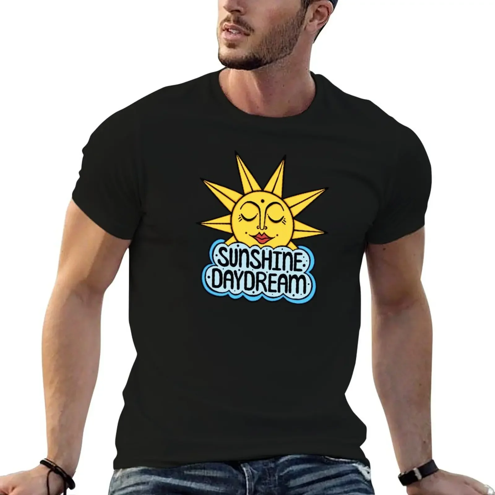 Sunshine Daydream Happy Sun and Cloud T-Shirt tops for a boy man clothes big and tall t shirts for men