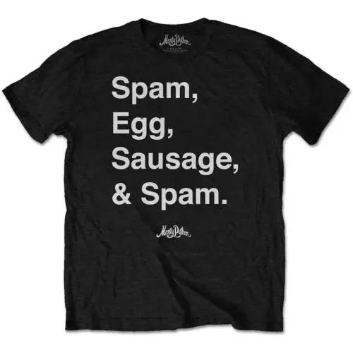 Monty Python Spam T-Shirt Black New