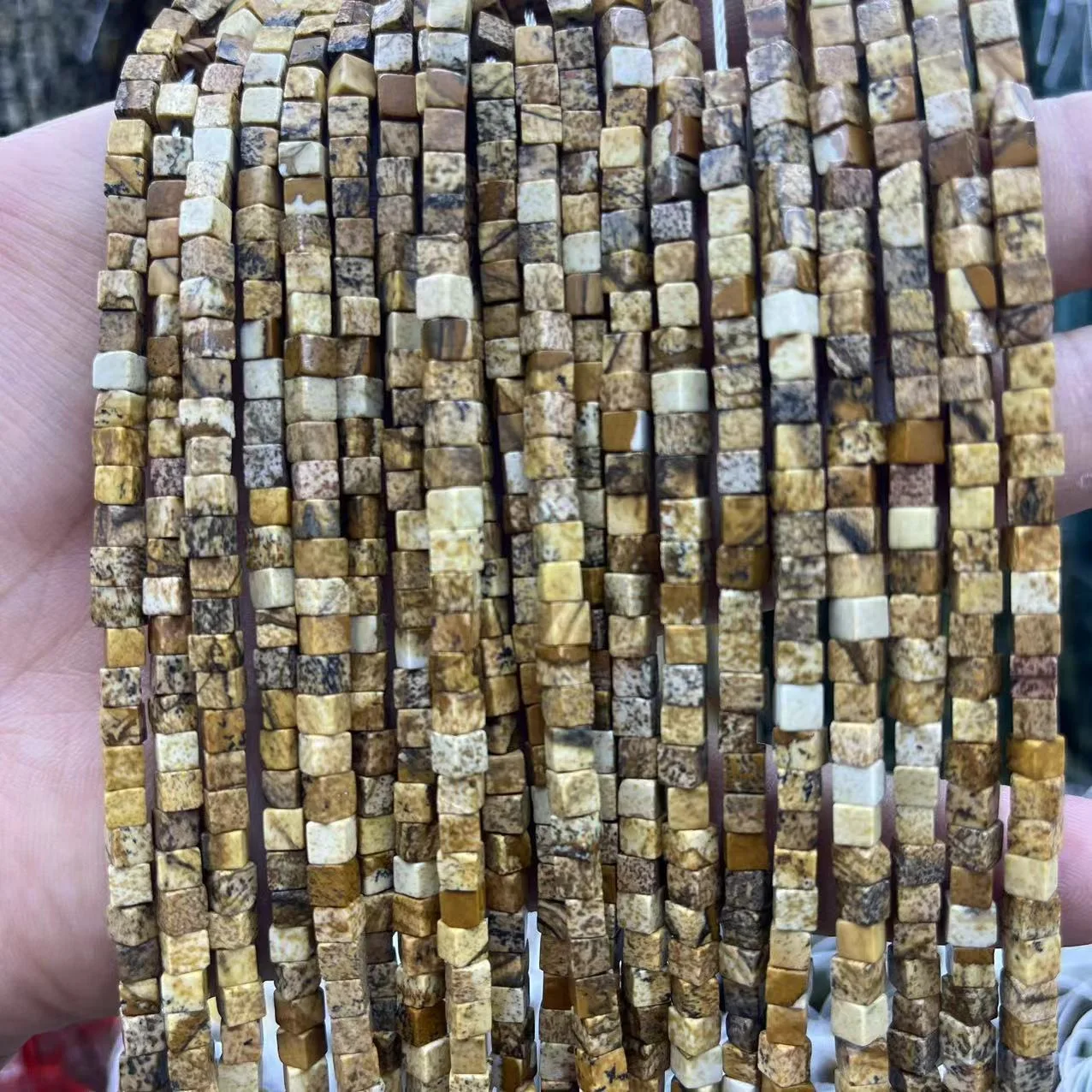 3X3mm Natural Stone Crystal Agate Square Beads Work in Progress Square Sugar Cube Necklace Bracelet DIY Jewelry Accessories