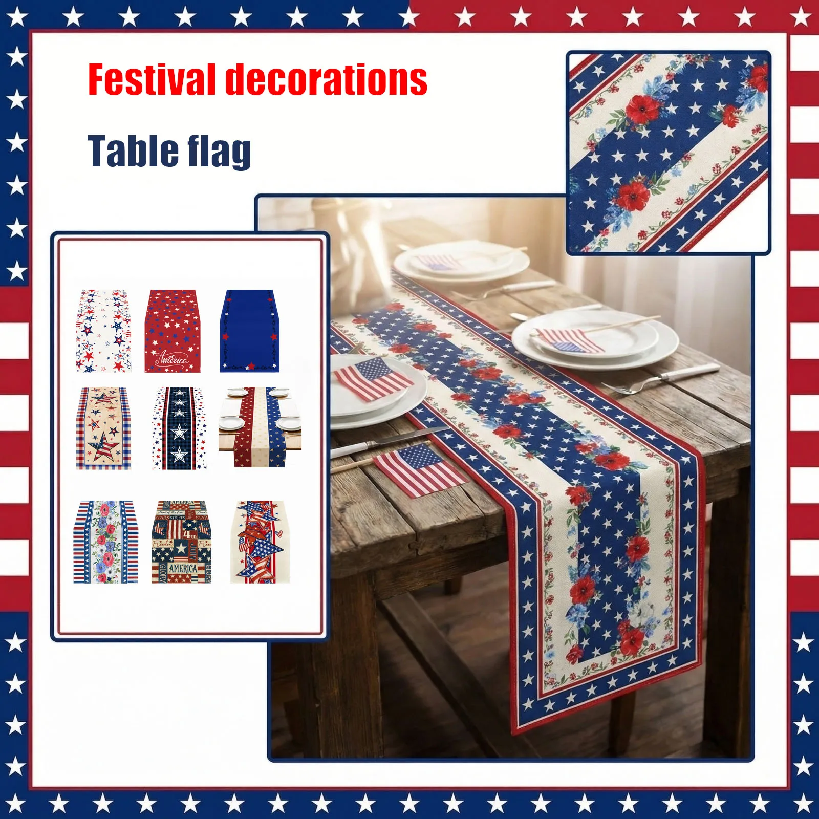 Independence Day 250th Anniversary Table Runner Tablecloth Exquisite And Creative Home Textiles