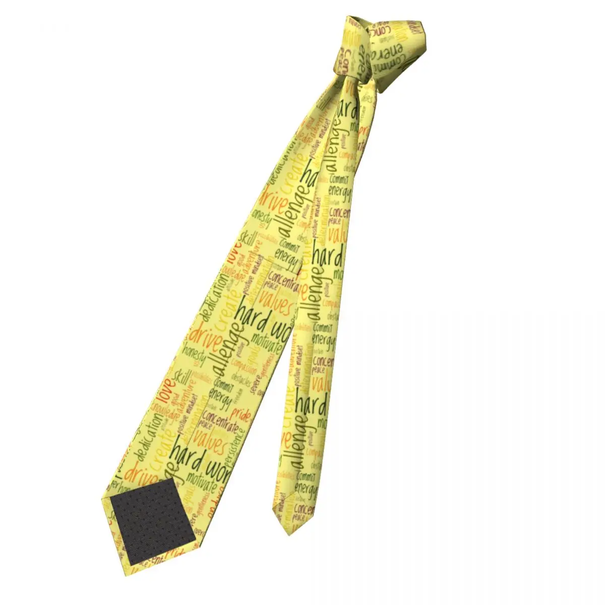 Letters Word Art Tie Motivational Words Wedding Polyester Silk Neck Ties For Man Accessories Shirt Printed Cravat