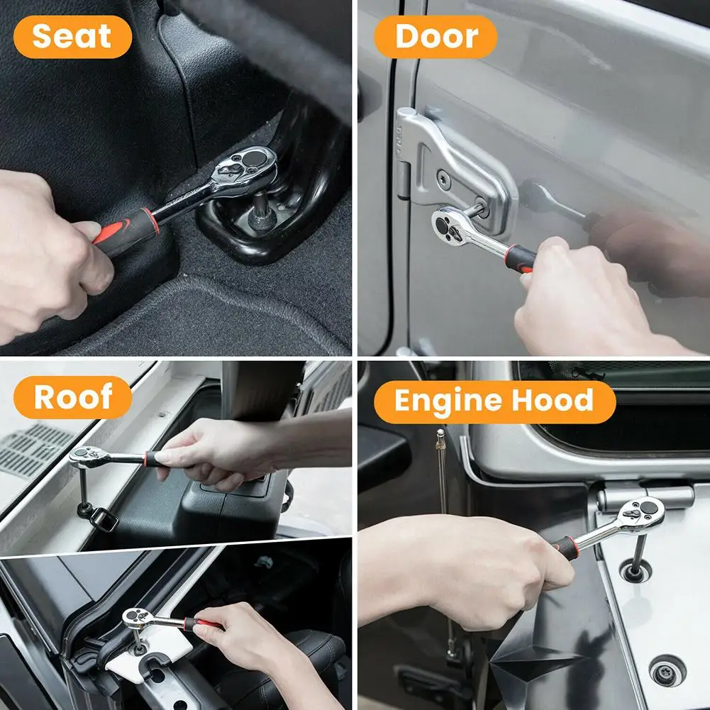 4Pcs Hard Top and Door Removal Torx Set Tool Kit Removal Wrench Tool Set for 2007-2021 Jeep Wrangler Jl JK Rubicon Sahara Sport